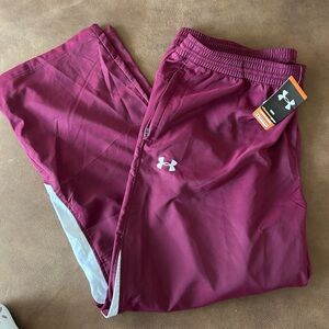 NWT Under Armour Maroon Red Track Pants Men’s Size 3XL